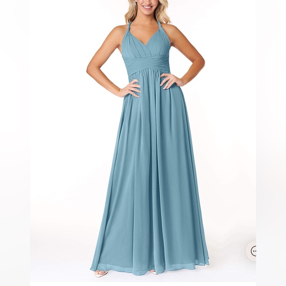 Azazie Ashia bridesmaid dress MOODY BLUE - Picture 3 of 9